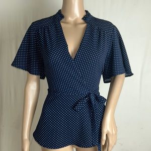 Monteau short sleeve, peplum blouse size XL
